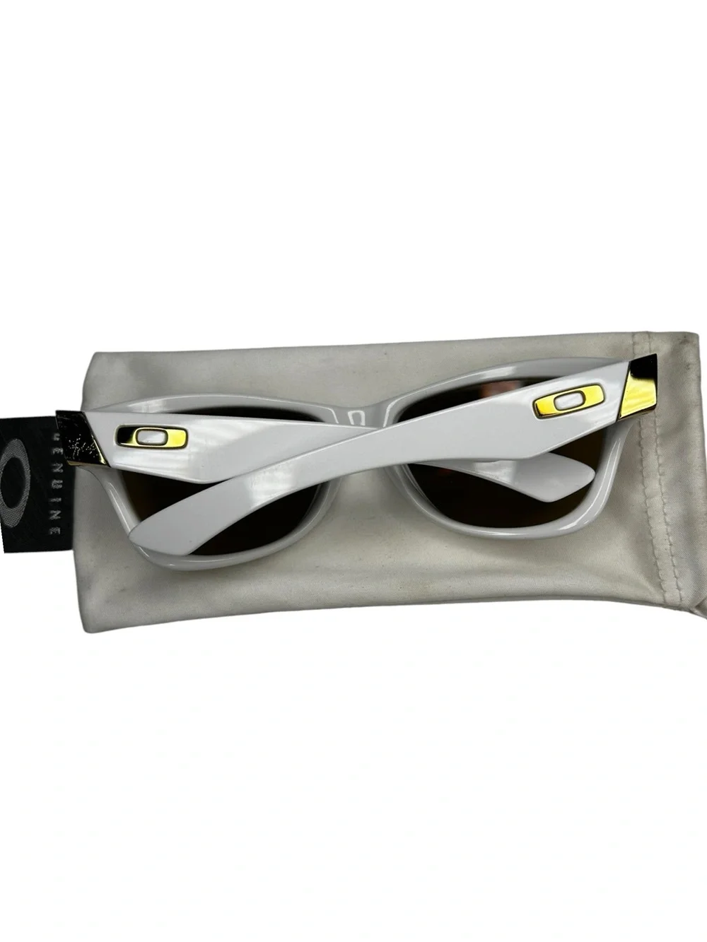 Oakley Jupiter Polished White 24K Gold Iridium Sunglasses 03-249